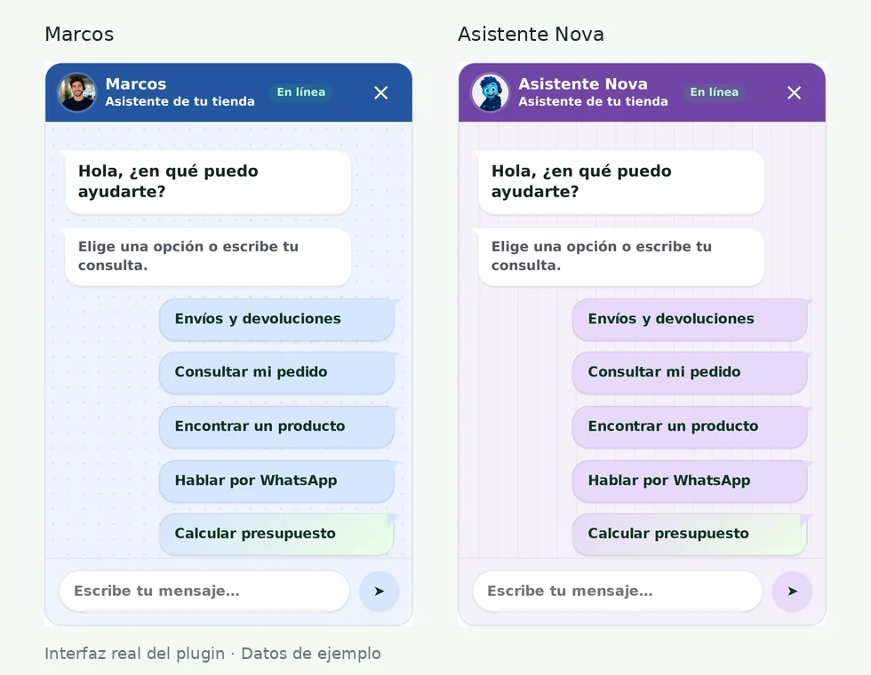 agents — ChatAssist24 interfaz real, datos de ejemplo